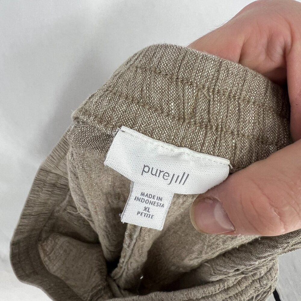 J. Jill Tan Linen Cotton Cropped Pants XL - Petite - Picture 7 of 9